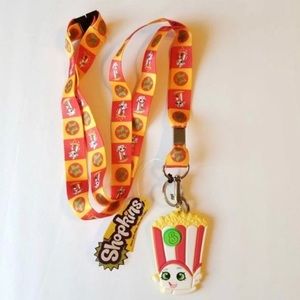 Shopkins popcorn lanyard with clip on